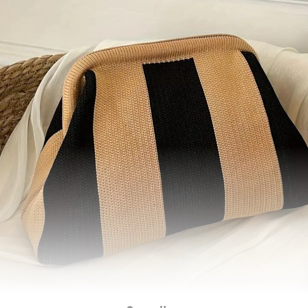 CONTRAST COLOR CLUTCH BLACK/BEIGE